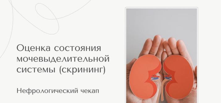 Нефрологический чекап. Оценка состояния мочевыделительной системы (скрининг)