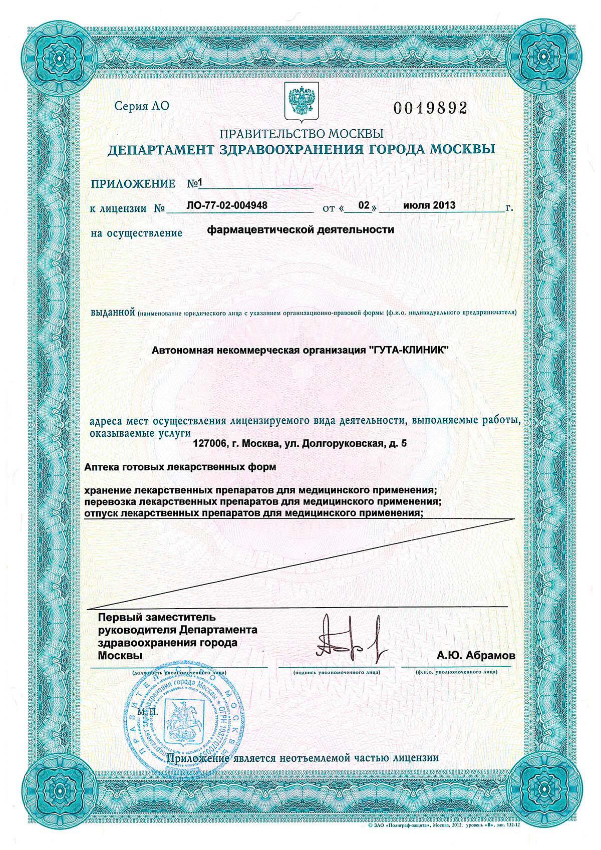 ГУТА КЛИНИК, информация о медицинском центре